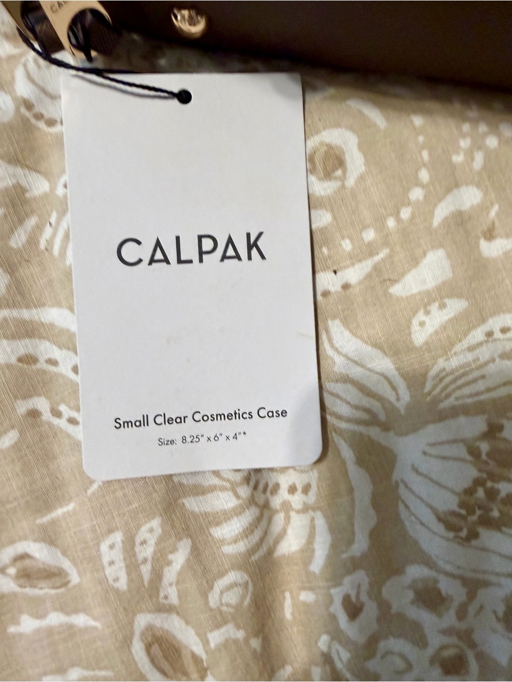 Calpak Clear Cosmetics Case with Taupe Trim - Picture 2 of 3